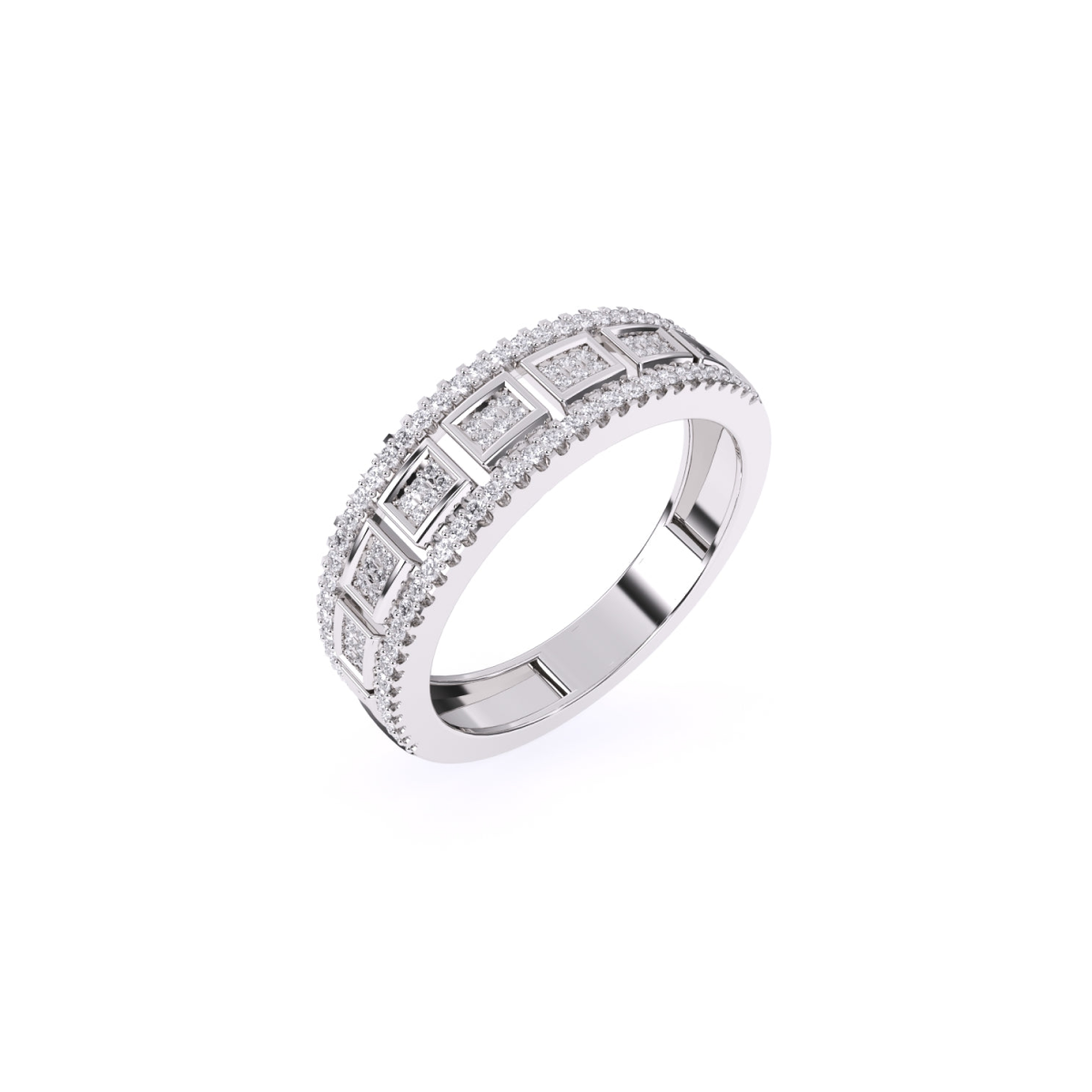 Two Tone Diamond Cluster Lavish Band